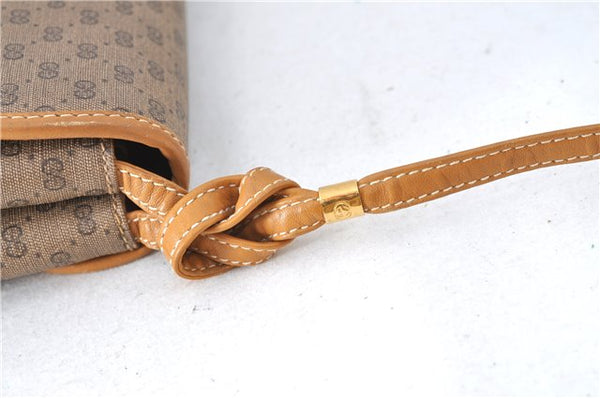 Authentic GUCCI Micro GG PVC Leather Shoulder Cross Body Bag Purse Brown J0564