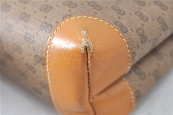 Authentic GUCCI Micro GG PVC Leather Shoulder Cross Body Bag Purse Brown J0564