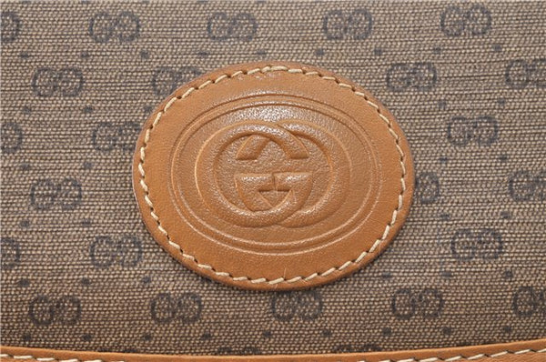 Authentic GUCCI Micro GG PVC Leather Shoulder Cross Body Bag Purse Brown J0564