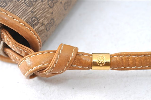 Authentic GUCCI Micro GG PVC Leather Shoulder Cross Body Bag Purse Brown J0564