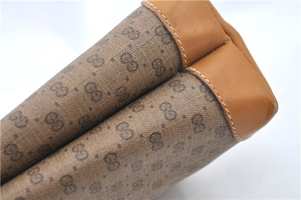 Authentic GUCCI Micro GG PVC Leather Shoulder Cross Body Bag Purse Brown J0564