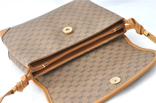 Authentic GUCCI Micro GG PVC Leather Shoulder Cross Body Bag Purse Brown J0564