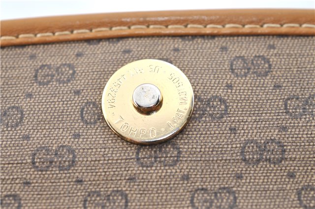 Authentic GUCCI Micro GG PVC Leather Shoulder Cross Body Bag Purse Brown J0564