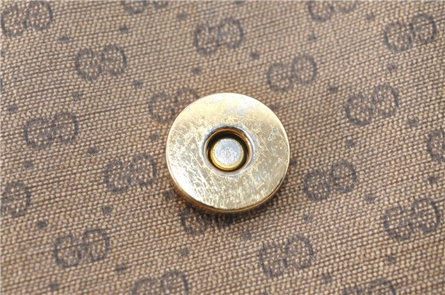 Authentic GUCCI Micro GG PVC Leather Shoulder Cross Body Bag Purse Brown J0564