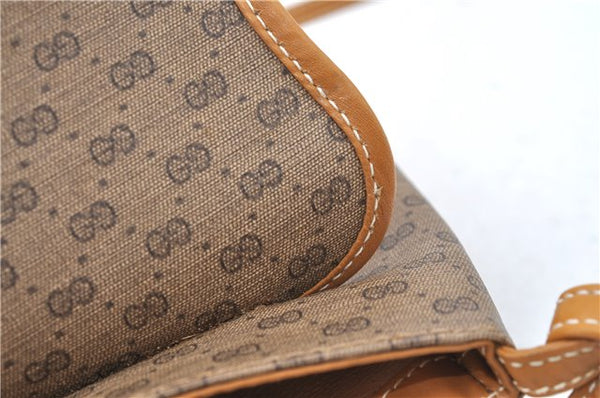 Authentic GUCCI Micro GG PVC Leather Shoulder Cross Body Bag Purse Brown J0564