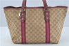 Auth GUCCI Sherry Line Shoulder Tote Bag GG Canvas Leather 139260 Beige J0565