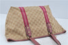 Auth GUCCI Sherry Line Shoulder Tote Bag GG Canvas Leather 139260 Beige J0565