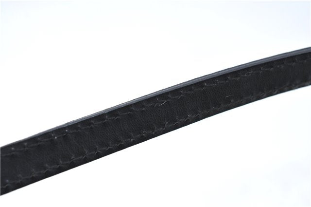 Authentic GUCCI Hand Bag Pouch Purse GG Canvas Leather 0391103 Black J0571