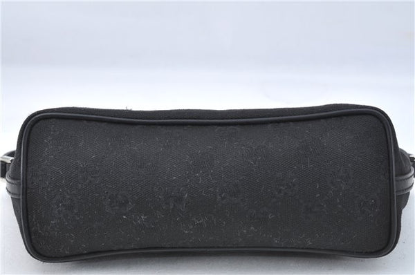 Authentic GUCCI Hand Bag Pouch Purse GG Canvas Leather 0391103 Black J0571
