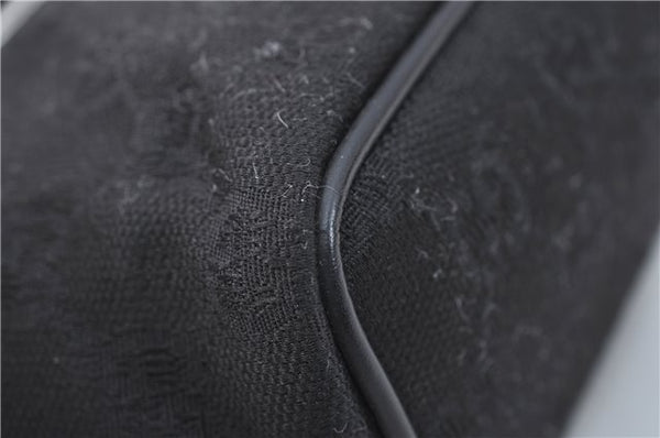 Authentic GUCCI Hand Bag Pouch Purse GG Canvas Leather 0391103 Black J0571