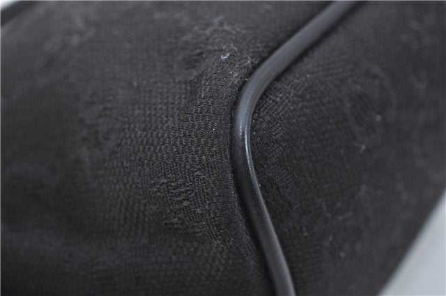 Authentic GUCCI Hand Bag Pouch Purse GG Canvas Leather 0391103 Black J0571