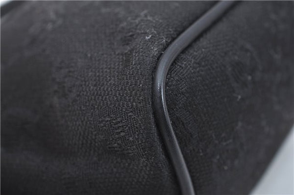 Authentic GUCCI Hand Bag Pouch Purse GG Canvas Leather 0391103 Black J0571