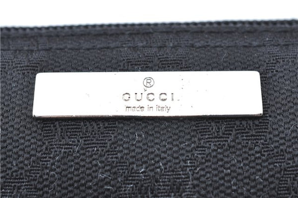 Authentic GUCCI Hand Bag Pouch Purse GG Canvas Leather 0391103 Black J0571
