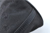 Authentic GUCCI Hand Bag Pouch Purse GG Canvas Leather 0391103 Black J0571