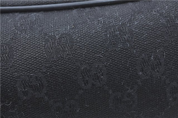 Authentic GUCCI Hand Bag Pouch Purse GG Canvas Leather 0391103 Black J0571