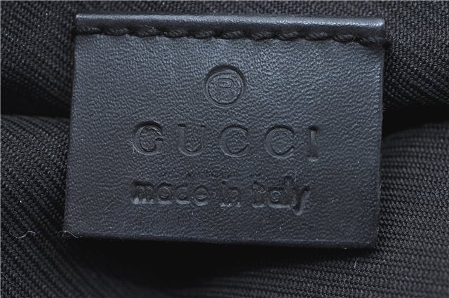 Authentic GUCCI Hand Bag Pouch Purse GG Canvas Leather 0391103 Black J0571