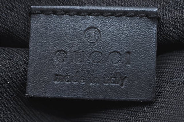 Authentic GUCCI Hand Bag Pouch Purse GG Canvas Leather 0391103 Black J0571