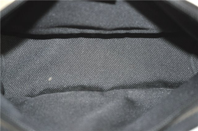 Authentic GUCCI Hand Bag Pouch Purse GG Canvas Leather 0391103 Black J0571