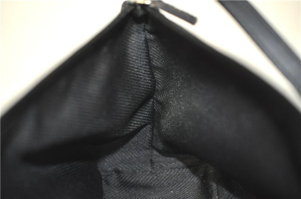 Authentic GUCCI Hand Bag Pouch Purse GG Canvas Leather 0391103 Black J0571