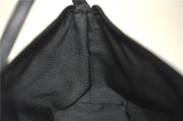 Authentic GUCCI Hand Bag Pouch Purse GG Canvas Leather 0391103 Black J0571