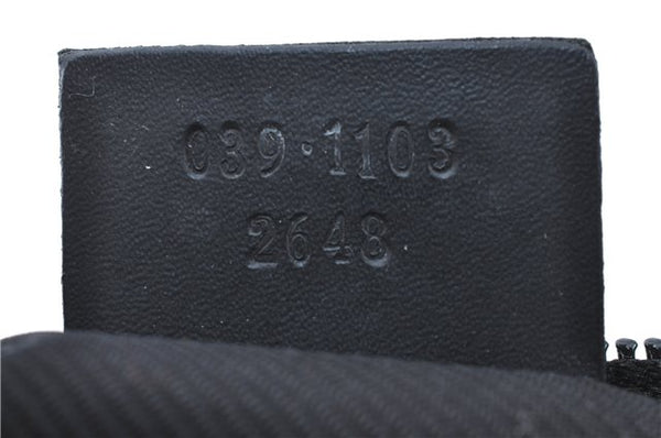 Authentic GUCCI Hand Bag Pouch Purse GG Canvas Leather 0391103 Black J0571