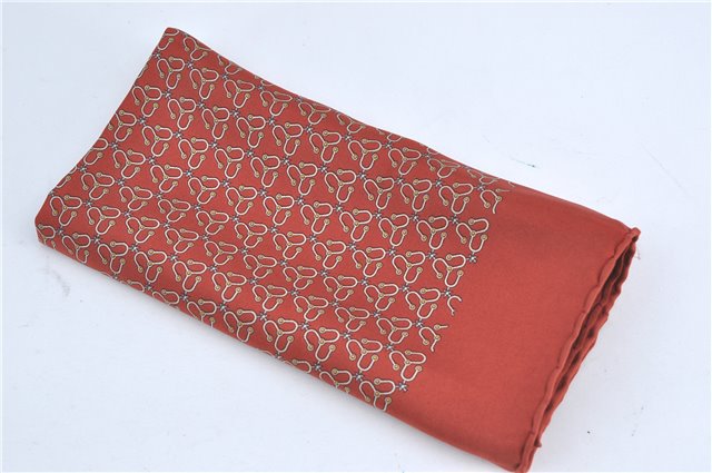 Authentic HERMES Petit Carre 40 Scarf Handkerchief Silk Red J0579