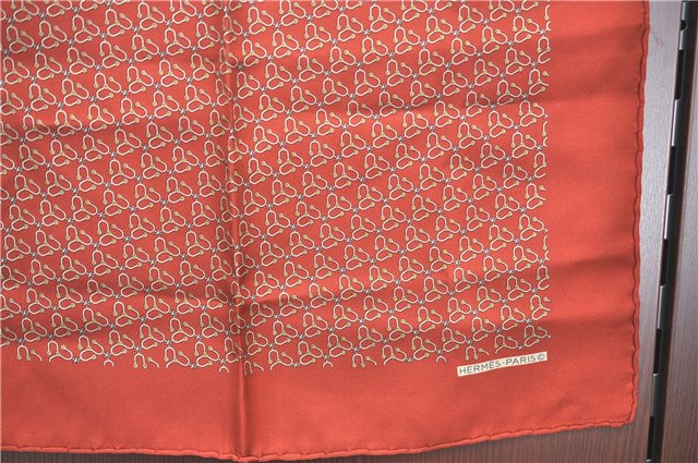 Authentic HERMES Petit Carre 40 Scarf Handkerchief Silk Red J0579