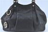 Authentic GUCCI Guccissima Sukey Shoulder Tote Bag GG Leather 211944 Black J0583