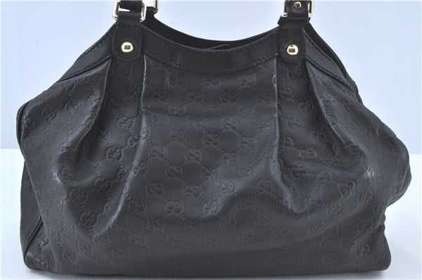 Authentic GUCCI Guccissima Sukey Shoulder Tote Bag GG Leather 211944 Black J0583