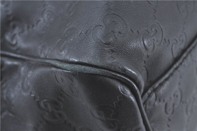 Authentic GUCCI Guccissima Sukey Shoulder Tote Bag GG Leather 211944 Black J0583