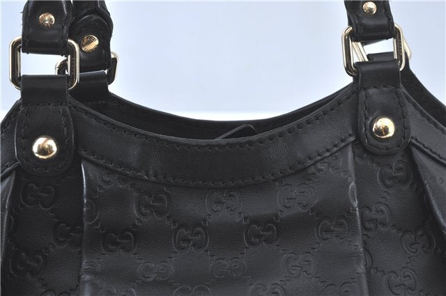 Authentic GUCCI Guccissima Sukey Shoulder Tote Bag GG Leather 211944 Black J0583