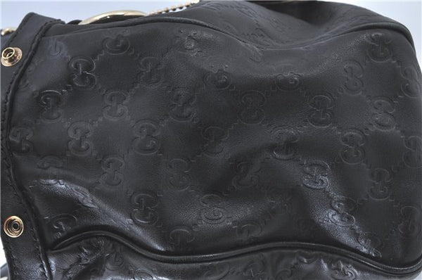 Authentic GUCCI Guccissima Sukey Shoulder Tote Bag GG Leather 211944 Black J0583