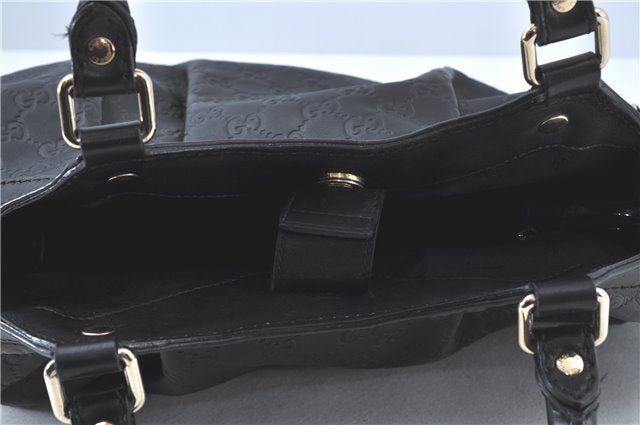 Authentic GUCCI Guccissima Sukey Shoulder Tote Bag GG Leather 211944 Black J0583