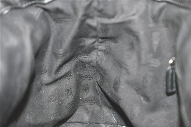 Authentic GUCCI Guccissima Sukey Shoulder Tote Bag GG Leather 211944 Black J0583