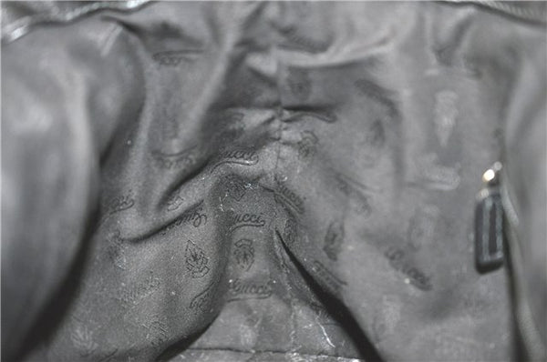 Authentic GUCCI Guccissima Sukey Shoulder Tote Bag GG Leather 211944 Black J0583