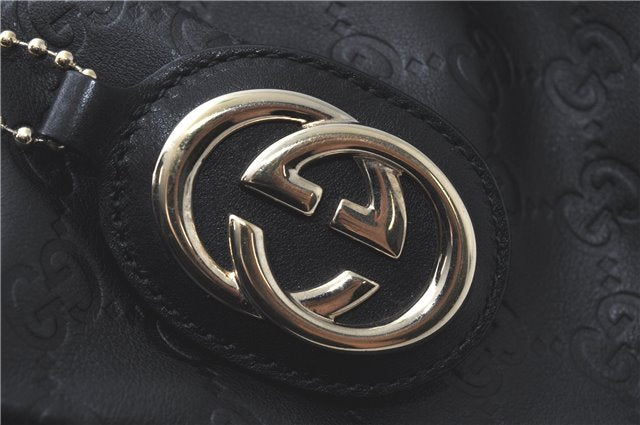 Authentic GUCCI Guccissima Sukey Shoulder Tote Bag GG Leather 211944 Black J0583