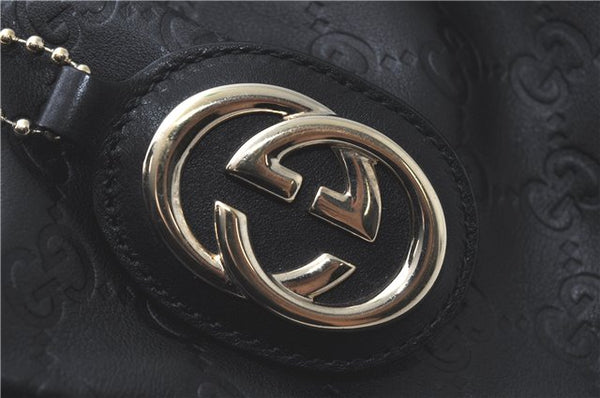 Authentic GUCCI Guccissima Sukey Shoulder Tote Bag GG Leather 211944 Black J0583