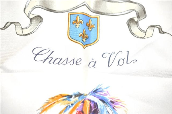 Authentic HERMES Carre 90 Scarf "Chasse a Vol" Silk Wine Red J0584