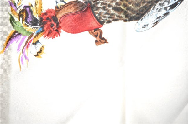 Authentic HERMES Carre 90 Scarf "Chasse a Vol" Silk Wine Red J0584