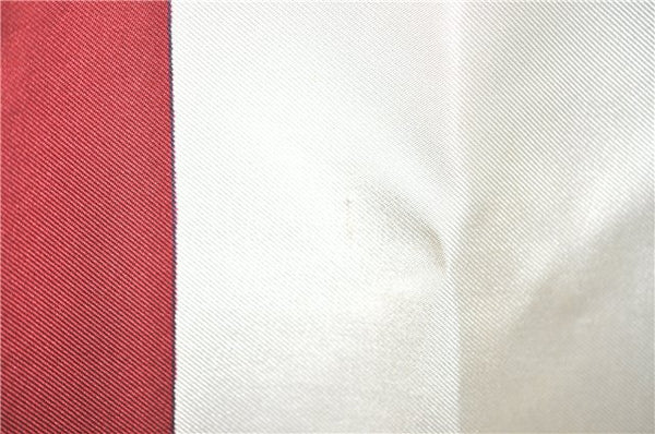 Authentic HERMES Carre 90 Scarf "Chasse a Vol" Silk Wine Red J0584