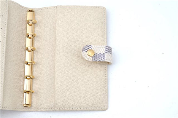 Authentic Louis Vuitton Damier Azur Agenda PM Day Planner Cover R20706 LV J0585