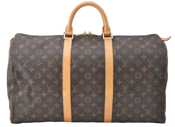 Authentic Louis Vuitton Monogram Keepall 50 Travel Boston Bag M41426 LV J0586