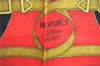 Authentic HERMES Carre 90 Scarf "Eperon d'or" Silk Red J0589