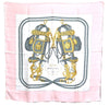 Authentic HERMES Carre 90 Scarf "BRIDES de GALA " Silk Light Pink J0593
