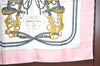 Authentic HERMES Carre 90 Scarf "BRIDES de GALA " Silk Light Pink J0593