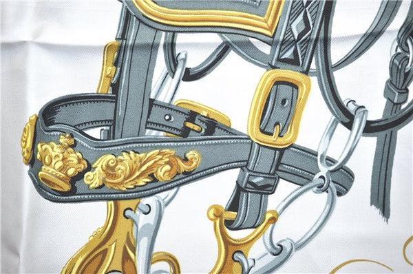 Authentic HERMES Carre 90 Scarf "BRIDES de GALA " Silk Light Pink J0593