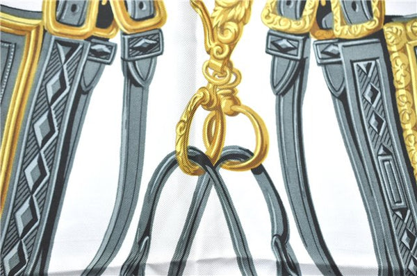 Authentic HERMES Carre 90 Scarf "BRIDES de GALA " Silk Light Pink J0593