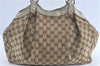 Authentic GUCCI Sukey Shoulder Tote Bag GG Canvas Leather 211944 Brown J0595
