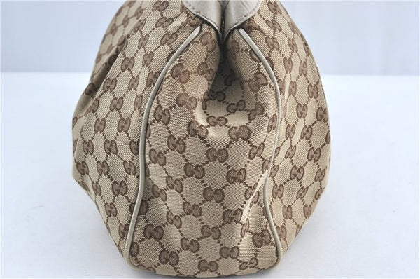 Authentic GUCCI Sukey Shoulder Tote Bag GG Canvas Leather 211944 Brown J0595