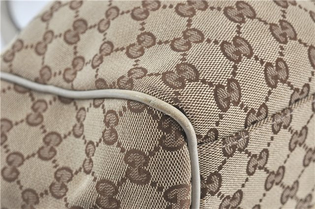 Authentic GUCCI Sukey Shoulder Tote Bag GG Canvas Leather 211944 Brown J0595